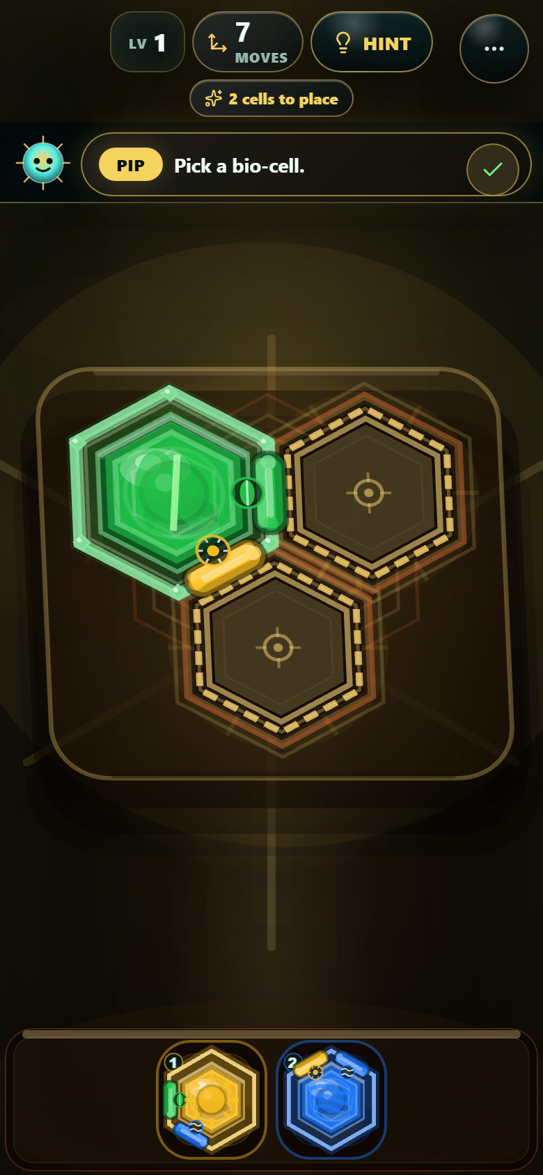 Genesis — Bioforge gameplay board, portrait layout